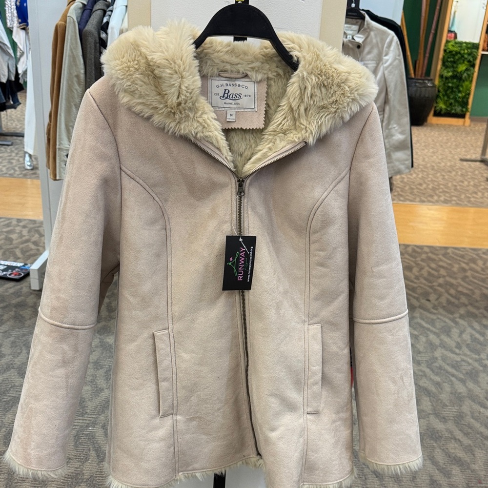 Bass Women's Tan Faux Fur Hooded Jacket